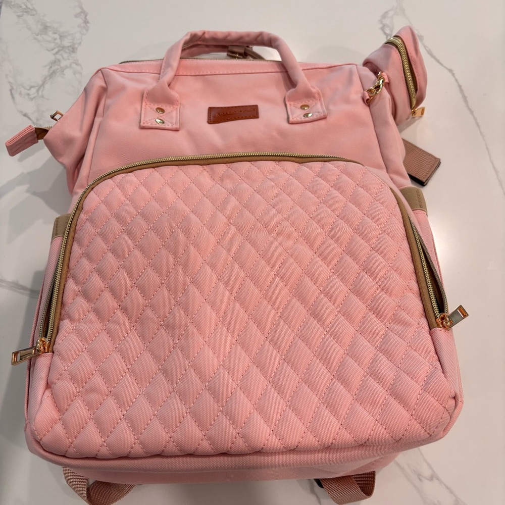 NWT, Rosegin, Diaper Bag, Backpack, Pink, Mint Condition